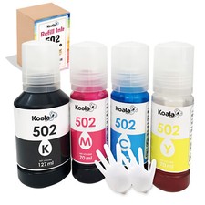 4PK Koala 502 Ink Refill Kit Fit Inkjet ET-2750 2760 2850 2700 3760 4760 ST-2000 picture