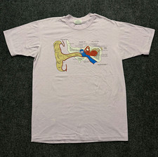 True Vintage 1982 Human Ear Anatomy Obscure Art T Shirt Lavender Nirvana Size L picture
