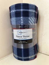 Mainstays Blue Plaid Fleece Throw 50in x 60in picture