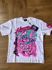 Hellstar Men's White Graphic Print Crew Neck Short Sleeve T-Shirt L No Glory picture