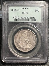 1845-O Half Dollars Liberty Seated PCGS XF-40 OGH PQ picture