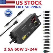 Adjustable AC/DC 60w Power Supply Adapter Charger Variable 3V-24V Universal picture