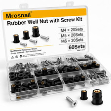 60PCS Neoprene Well Nuts Kit with Stainless Steel Screws, M4 M5 M6 picture