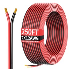 12/2 AWG Electrical Wire 250FT CCA Red Black 12V/24V DC - for Low Voltage picture