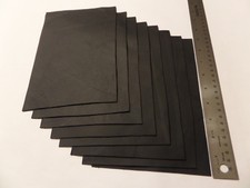 Upholstery Leather Scrap 6 x 9 inches Black 2 Pieces picture