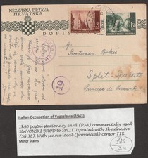 IMTZ Italy Occupation of Yugoslavia 1943 postcard picture