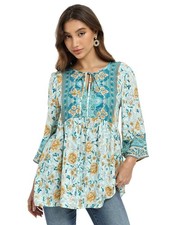 KAYWIDE Women's Floral V Neck Flowy Boho Tops Large 2603white/Flower picture