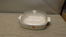 Vintage CorningWare Wildflower A-10-B Square Casserole Dish 10x10 USA with lid picture