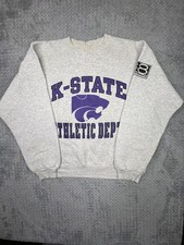 Vintage Kansas State Wildcats Crewneck Sweatshirt Men’s Size L USA Made Gray picture