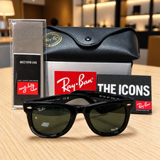Ray-Ban RB2140 Wayfarer Sunglasses 50mm Frame Glossy Black Frame Gray Glass Lens picture