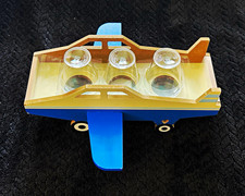 Horizon Group USA Airplane Wooden Tray w/ 3 Clear 1.5 fl oz Shot Glasses picture