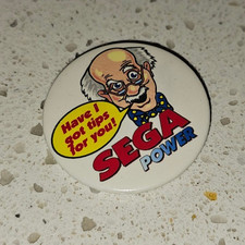 Rare early 1990s Sega Power Tips Line video game promo badge pin picture