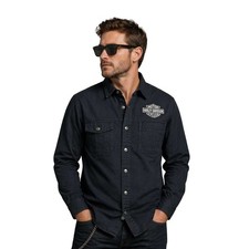 Harley-Davidson Men’s Black Shirt Spirit of Freedom Long Sleeve (355) picture