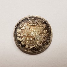 1889 5c Canada Five Cents Silver .0346 ASW - XF - KM2 - SKU-Q5108 picture