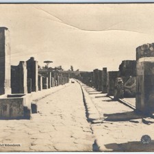 c1900s Pompeii, Italy Strada dell Abbondanza RPPC Real Photo Ruins Postcard NPG picture