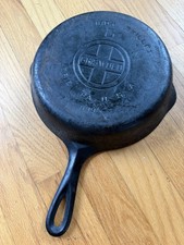 Vintage GRISWOLD Cast Iron SKILLET Frying Pan # 6 LARGE BLOCK LOGO picture