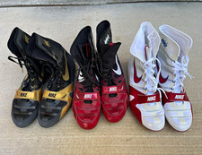 Nike Boxing Shoes Lot of 3 Pairs - Black/Gold, Black/Red, White/Red picture