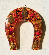 Vintage Mexican Resin Lucky Horseshoe Amulet – Authentic 2000s Folk Art picture