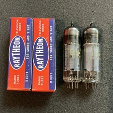 Rare NOS Raytheon Mullard EL84 6BQ5 Tubes MATCHED Pair N709 E84L CV2975 L@@K  picture