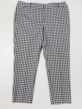 Talbots White Black Checkered Hampshire Ankle Pants Trousers Women Size 14P (P3) picture