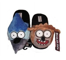 Regular Show Rigby Mordecai Slippers Plush Cartoon Network House Shoes Mens 7-8 picture