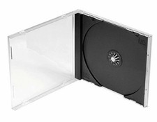 QTY 10 Standard Clear Single CD Jewel Storage Cases 1- Disc Assembled Black Tray picture