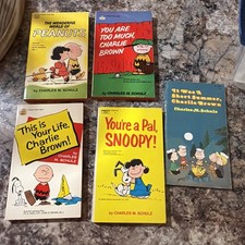 Vintage Peanuts Charlie Brown Snoopy Paperback Book Charles M. Schultz Lot of 12 picture