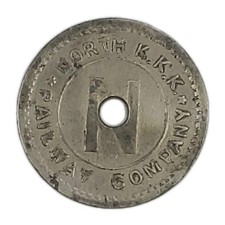 Kankakee, IL Trade Token: North K.K.K. N Railway Good Between & Bourbonnais picture