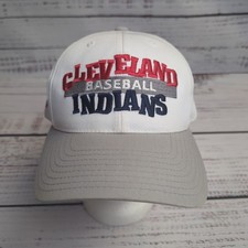 RARE Vintage Cleveland Indians Chief Wahoo Annco Baseball Snap Back Hat White picture