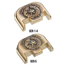 NDZ Brass 3D Slide Cover Back Plate Fits Glock 17 19 20 23 26 45 47 Gen 1-5 picture