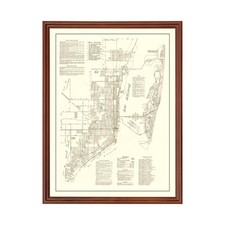 Old Map of Miami, FL 1929 - Vintage Miami Florida Art picture