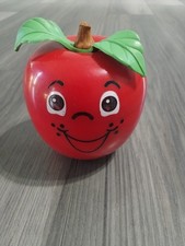 Vintage 1972 Fisher-Price Happy Apple w/ Short Stem, Roly Poly Chime Works USA picture