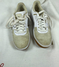 PUMA California White/Beige Low Top Lace-Up Sneakers Leather Womens Sz 8.5 picture