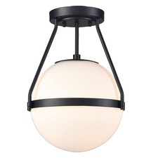 HOLKIRT Mid Century Semi Flush Mount Ceiling Light Black Globe Ceiling Light ... picture