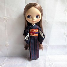 Blythe Kimono Navy pongee kimono set *Kimono remake* No.120-a picture