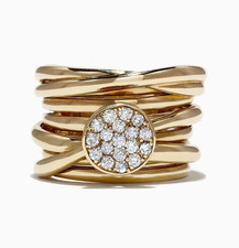 $6500 / NEW / EFFY D'Oro Diamond wide Ring / 14K White Gold / super fancy picture