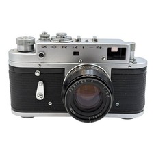 Zorki-4 35mm Rangefinder Camera W/ Jupiter-8 2/50 Lens USSR Vintage Silver Black picture