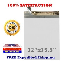 200 12X15.5 White Poly Mailer Self Sealing Shipping Envelopes Bags 12”X15.5” #5 picture