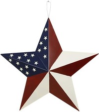 American Barn Star Metal Patriotic Old Glory USA Flag Barn Star Wall Decoration picture