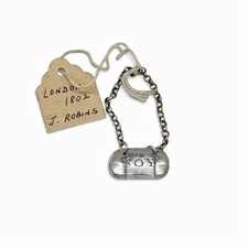 Antique 1802 Sterling Silver SOY Decanter Label John Robins London picture