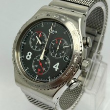 Swatch V8 Panda Face Chronograph Quartz Vintage Men's Watch with Mesh Bracelet picture