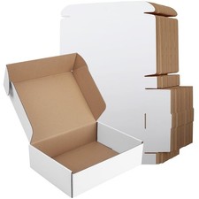 9x6x4 Inches Shipping Boxes Set of 50 White Corrugated Cardboard Mailer picture
