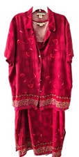 Vintage Cottagecore Notations  Clothing Co. 2p Dress Set 2X Plus Floral Burgandy picture