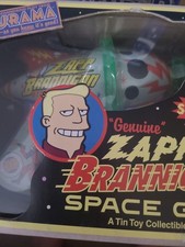 Vintage 2002 RARE Futurama Zapp Brannigan Space Gun Tin Toy Collectible Mint picture