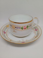 Antique Imperial Russian Kuznetsov Porcelain Teacup Saucer Dmitrov pre-1917 DF picture