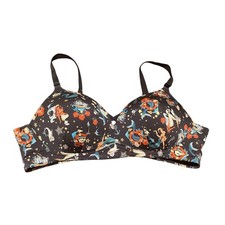 Torrid Curve 44C Mermaid Tattoo Bra Wire Free Push Up Nautical Pinup Rockabilly picture