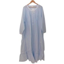 NEW Eileen West Moonlight Sonata Long Cotton Lawn Nightgown Blue Size 2X picture