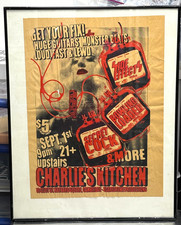 vtg 2000's Boston Punk Silkscreened Poster Charlie's Kitchen Side Effects Unseen picture