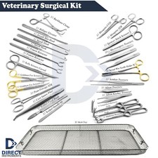 Canine Feline General Surgery Instruments Kit Veterinary Dissecting Tray Setup picture