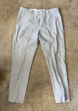 J.Crew Bowery Cotton Pants 32x30 Light Heather Gray Flat Front Men’s Trousers picture